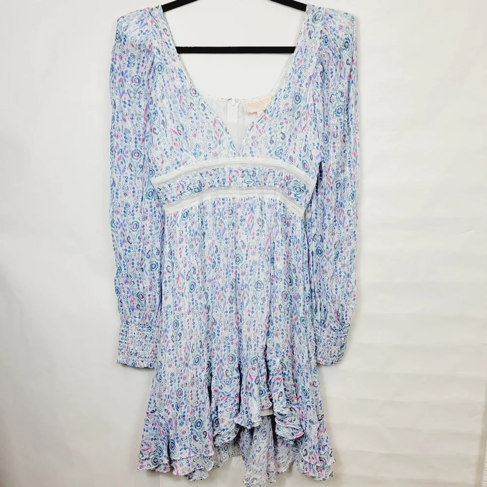 Rococo sand blue metallic mini dress - Picture 9 of 11